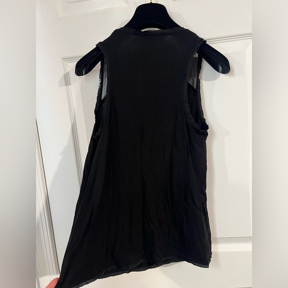Robbi & Nikki Tank Top w silk mesh fray detailing around edges Black size S - Picture 5 of 9